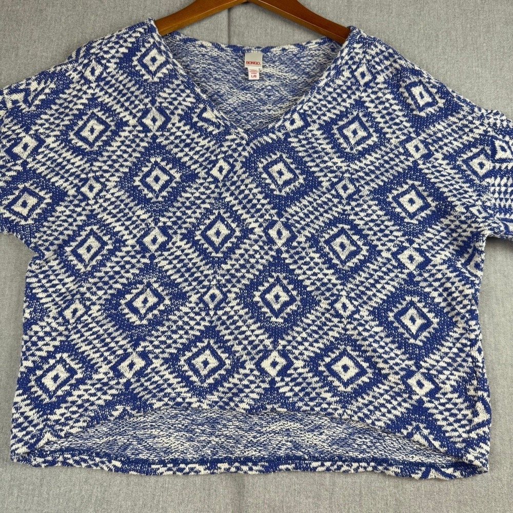Bongo Women's crop hi-low sweater top LG